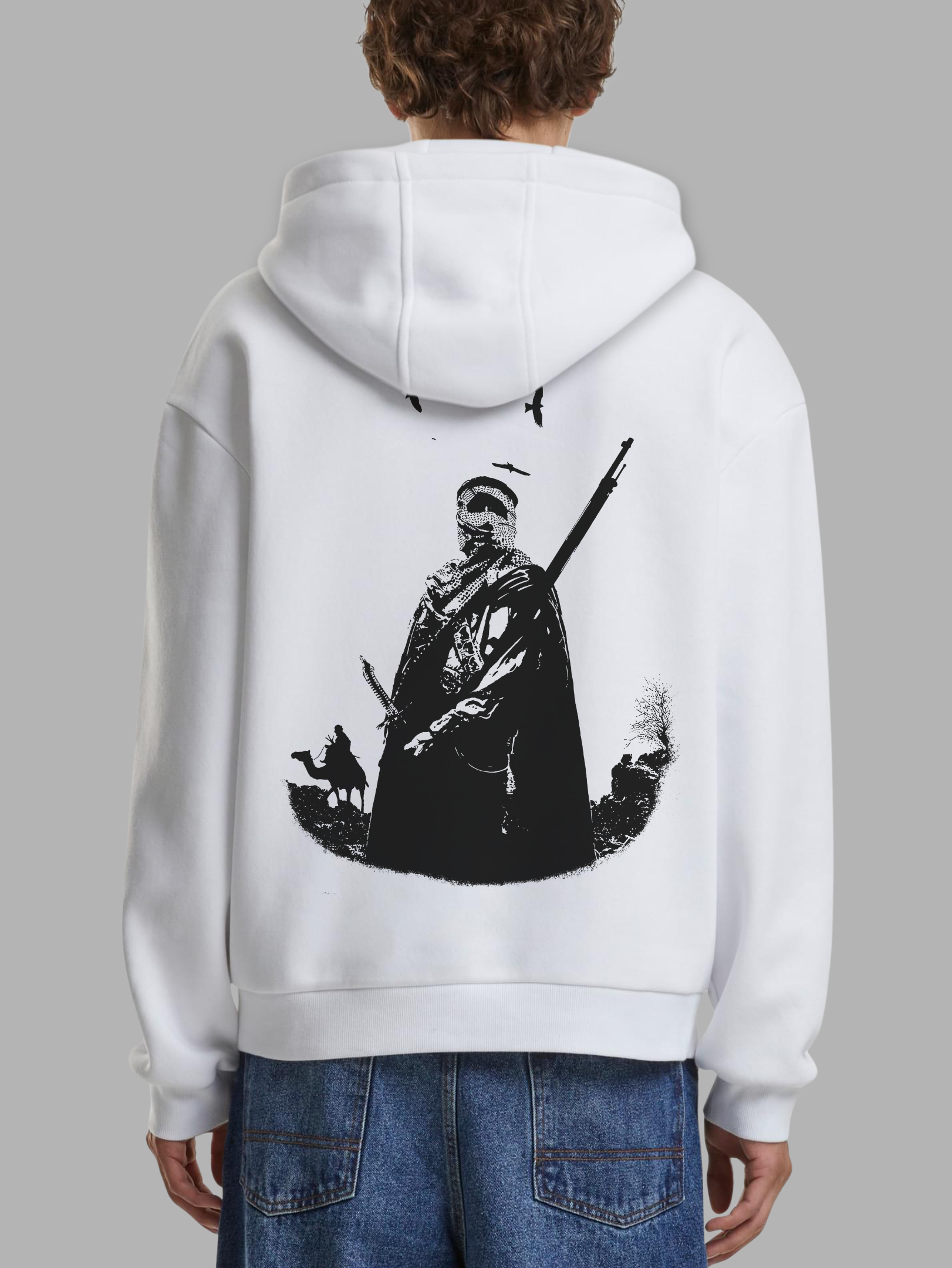 Arabic Poetry Hoodie in White | Streetwear Style