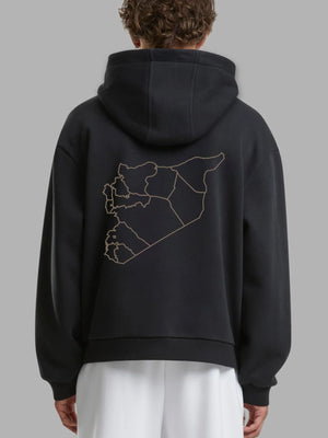 Baumwolle Hoodie mit Syrian Map – Modern & Kreativ