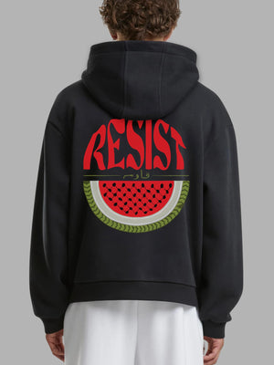 Statement Hoodies Palestine Map "Resist" Watermelon Design