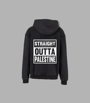 Streetwear Oversized Hoodie - Straight Outta Palestine