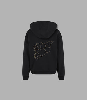 Baumwolle Hoodie mit Syrian Map – Modern & Kreativ