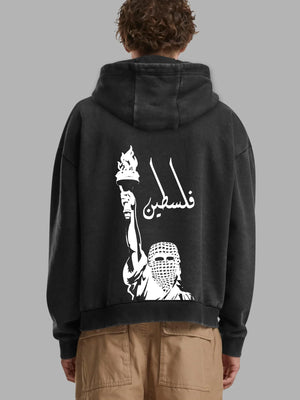 We Stand Palestine Oversized Kapuzenpullover – Vintage Style