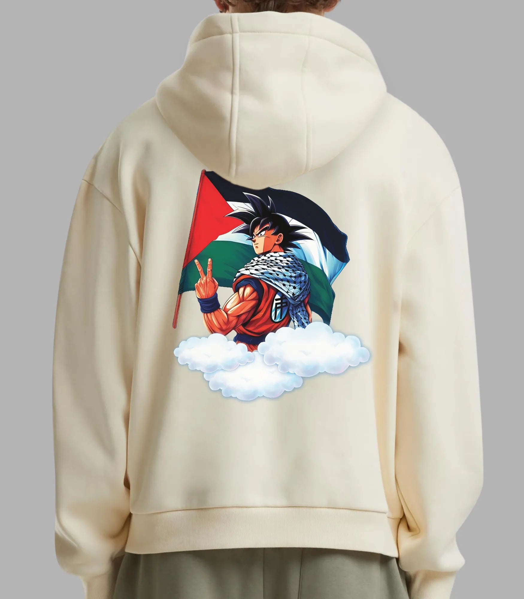 Back Print Dragon Ball Z Palestine Hoodie | Arabian Vibes