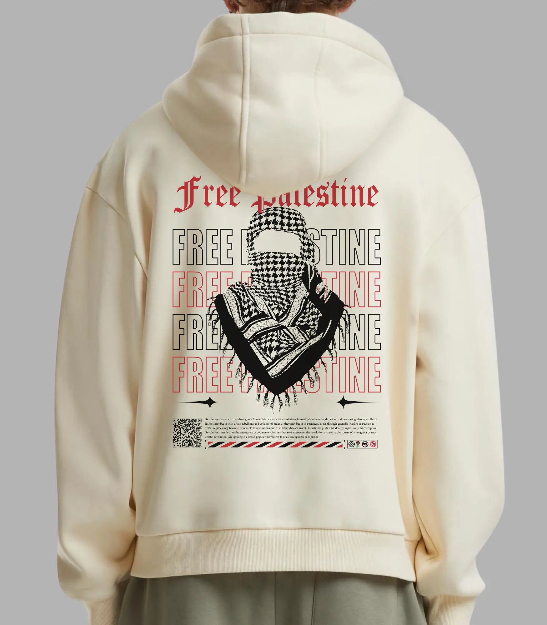 Free Palestine Hoodie Masked Streetwear | Arabian Vibes
