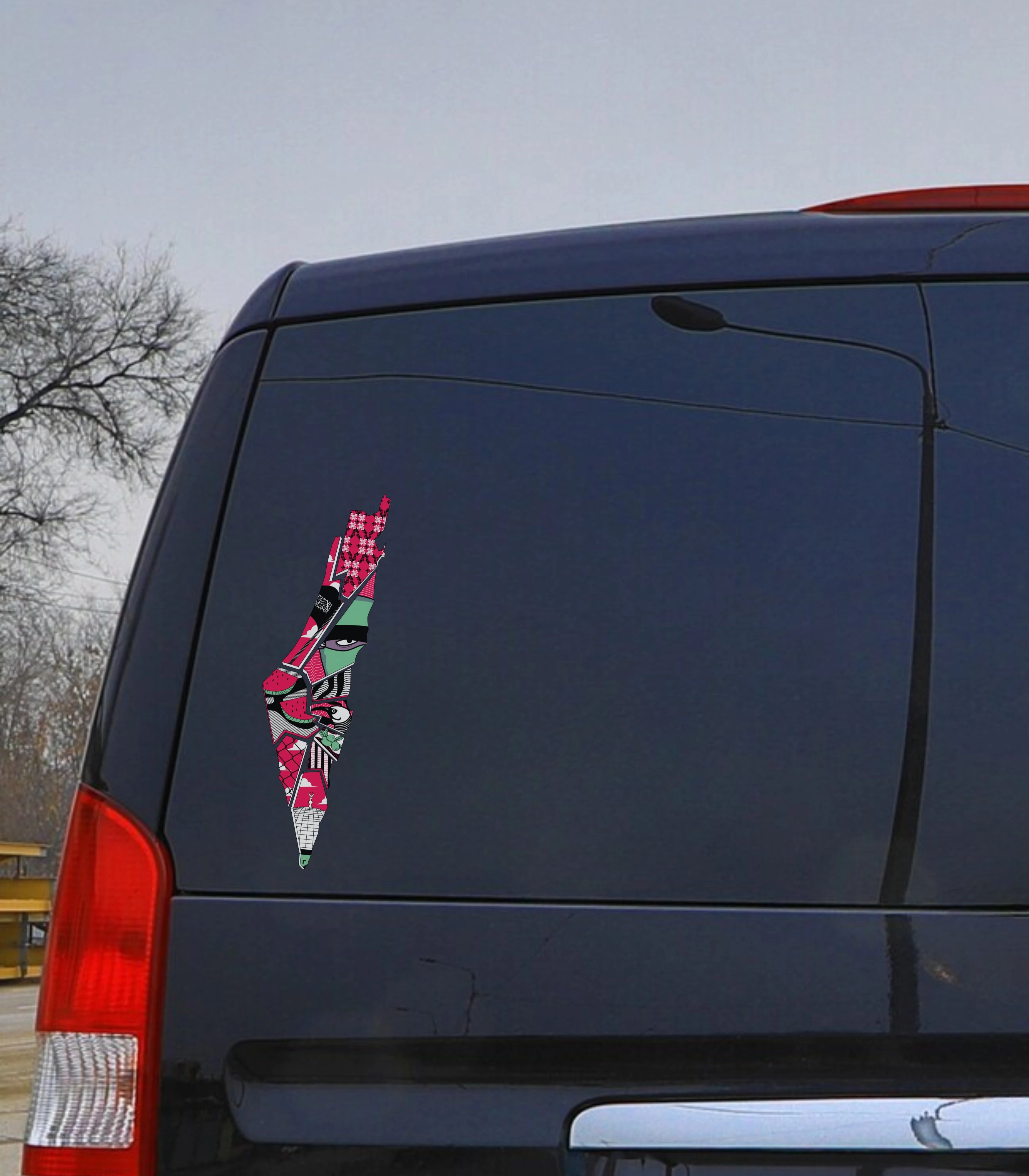 Vibrant Palestine Map Sticker