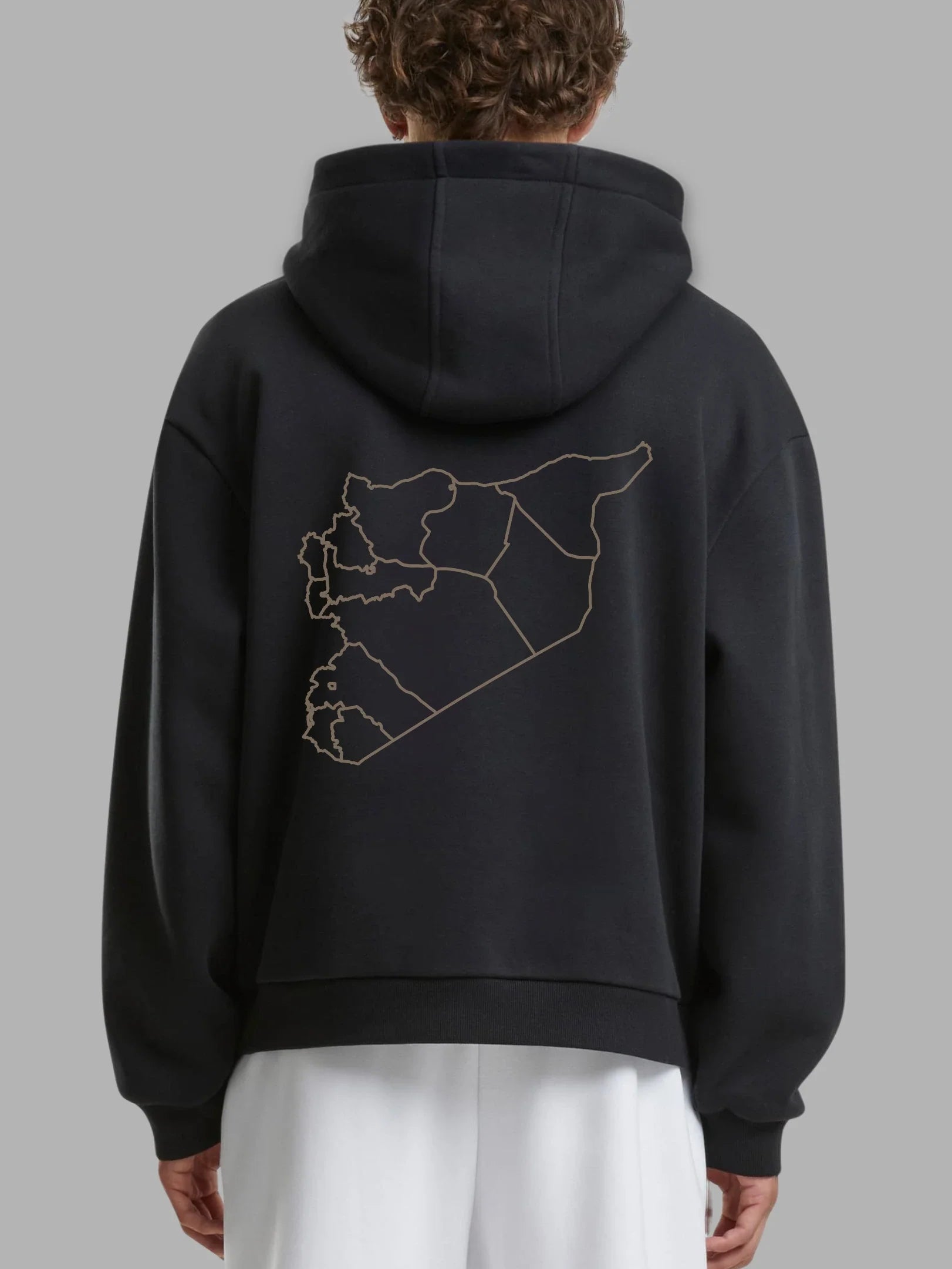 Baumwolle Hoodie mit Syrian Map – Modern & Kreativ