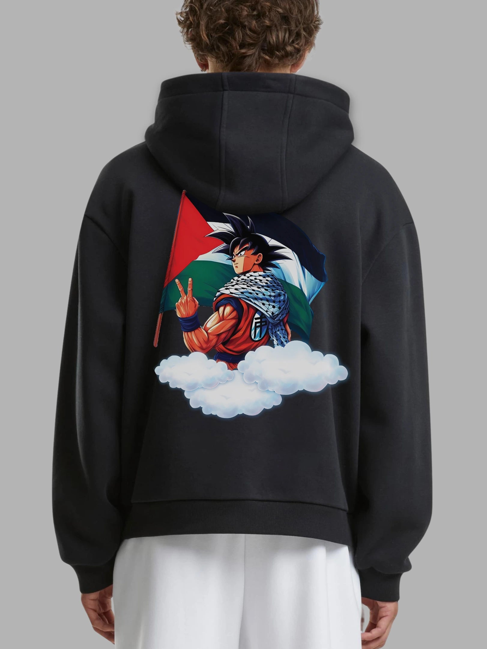 Back Print Dragon Ball Z Palestine Hoodie | Arabian Vibes