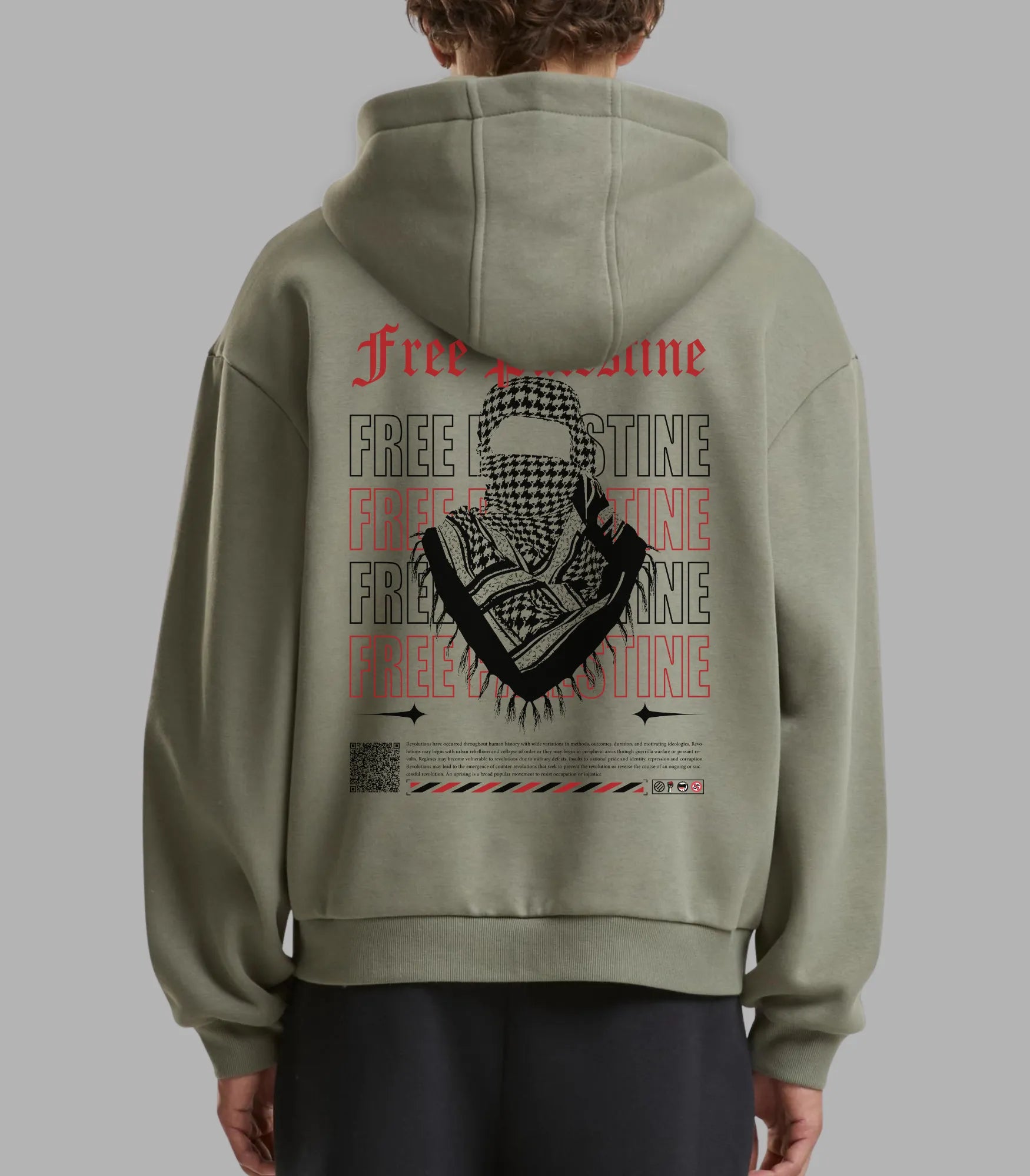 Free Palestine Hoodie Masked Streetwear | Arabian Vibes