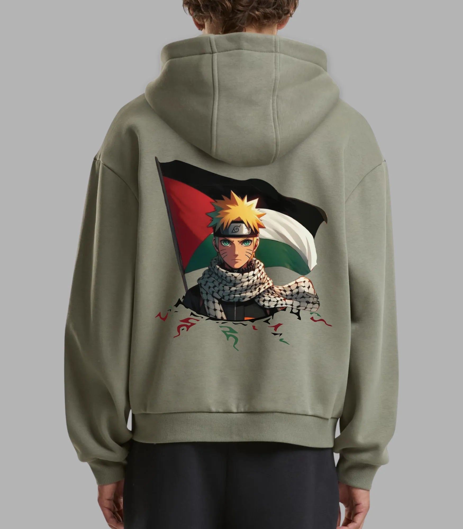 Hoodie bedruckt Naruto Palestine | Relaxed Fit, coole Streetwear