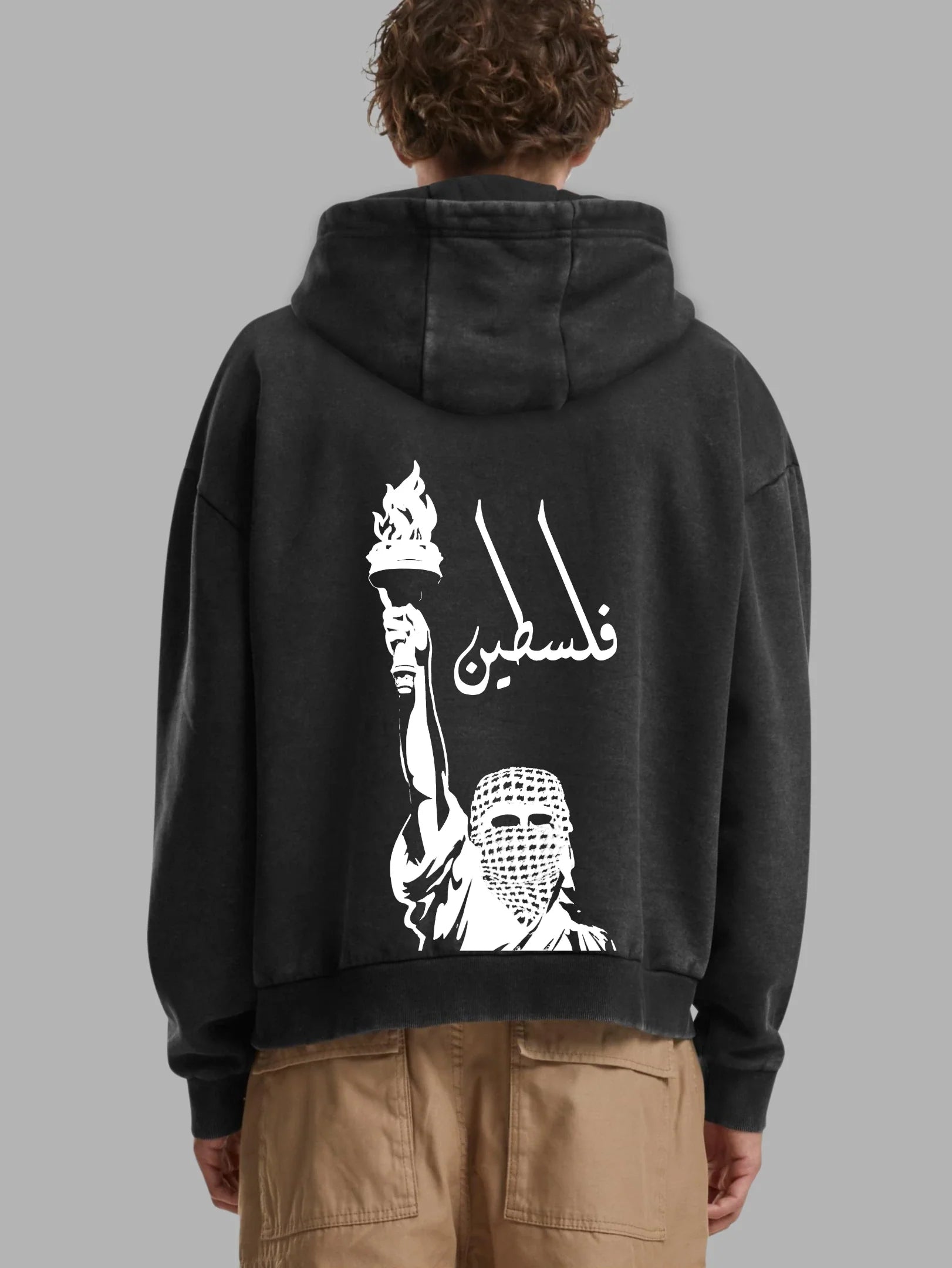 We Stand Palestine Oversized Kapuzenpullover – Vintage Style