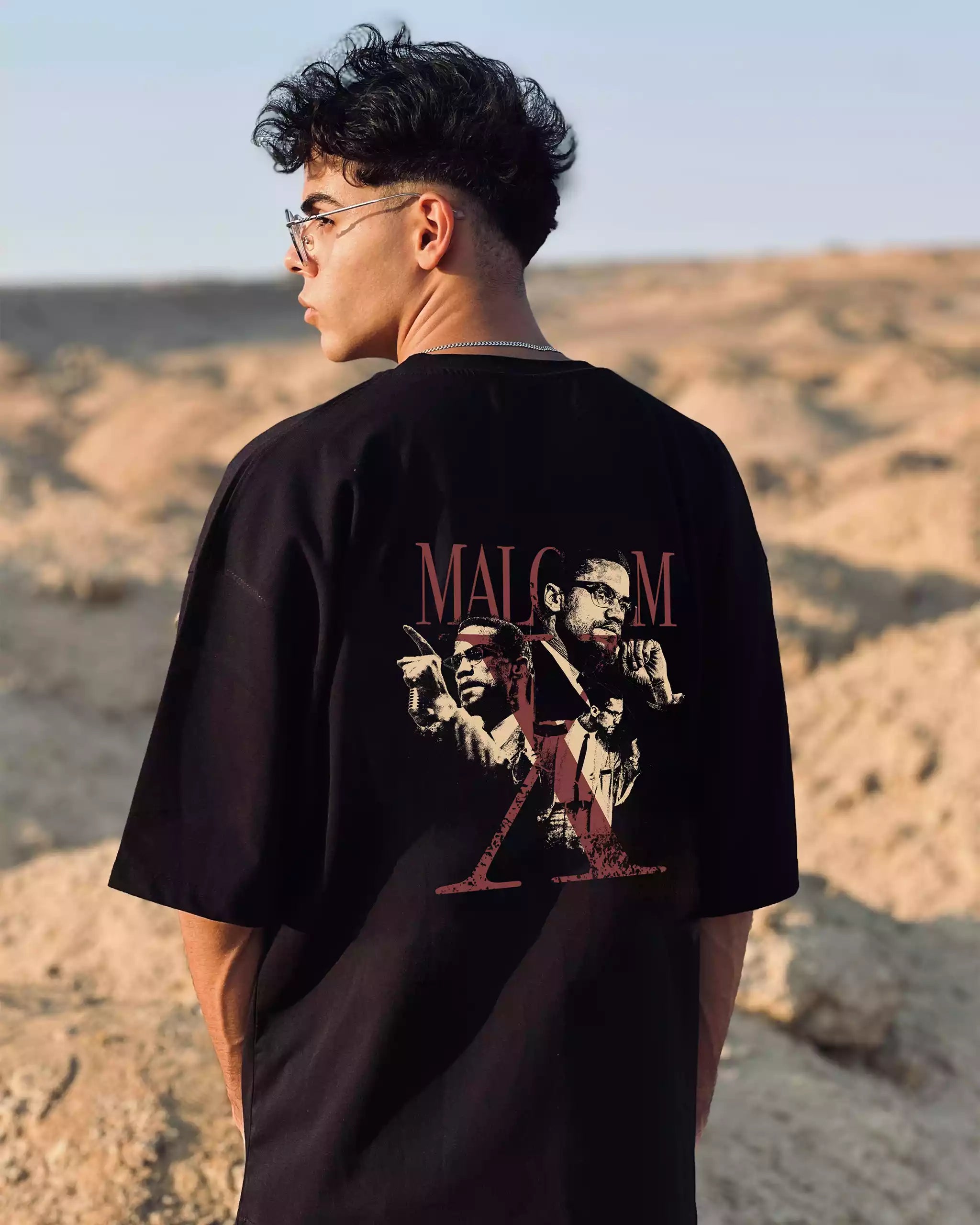 Malcolm X Black T-Shirt Oversized | Statement Streetwear