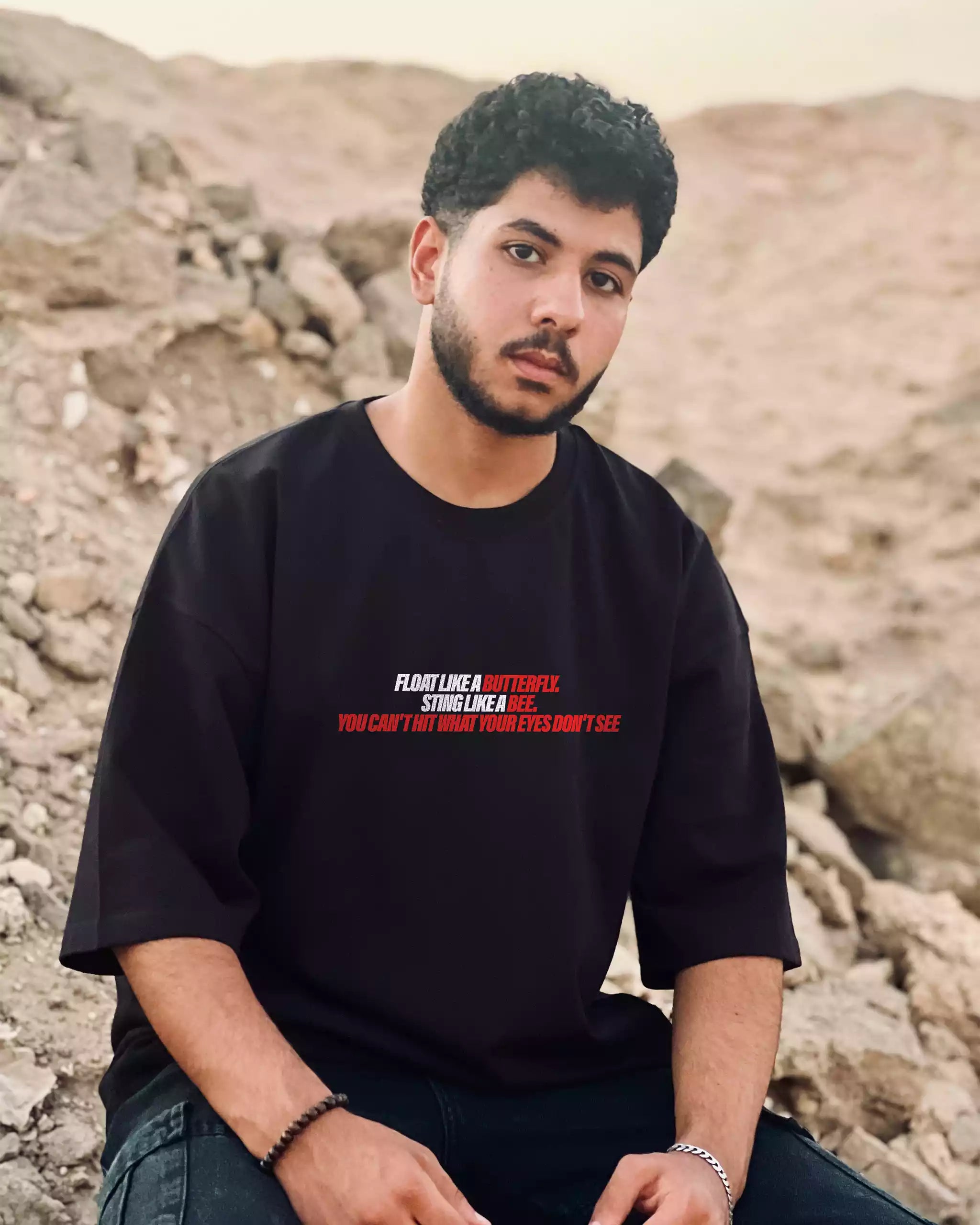 Oversize T Shirt Schwarz  “Mohamed Ali Vibe”  Arabian Vibes