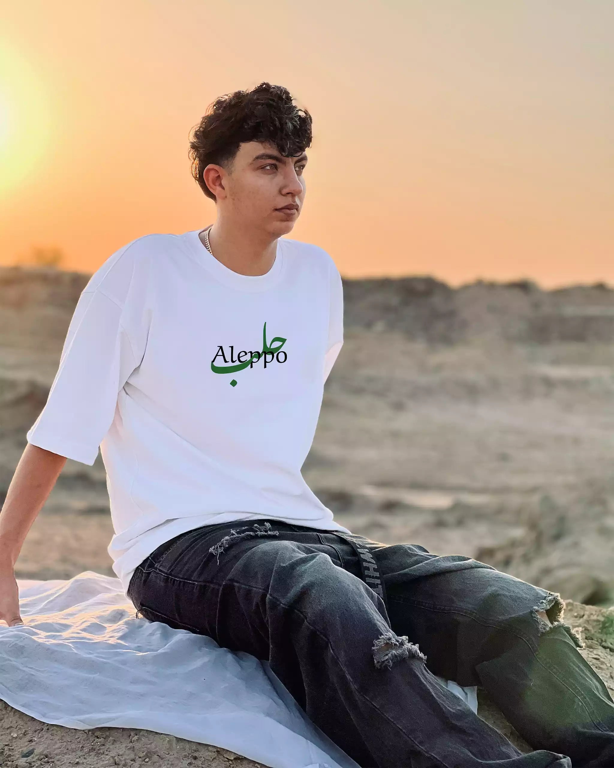 Oversized Tshirt bedruckt  mit Aleppo Design | Arabian Vibes