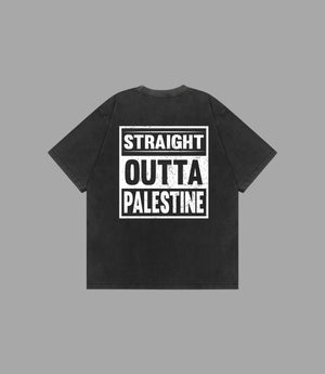 Vintage T-Shirt – Straight Outta Palestine Oversized | Arabian Vibes
