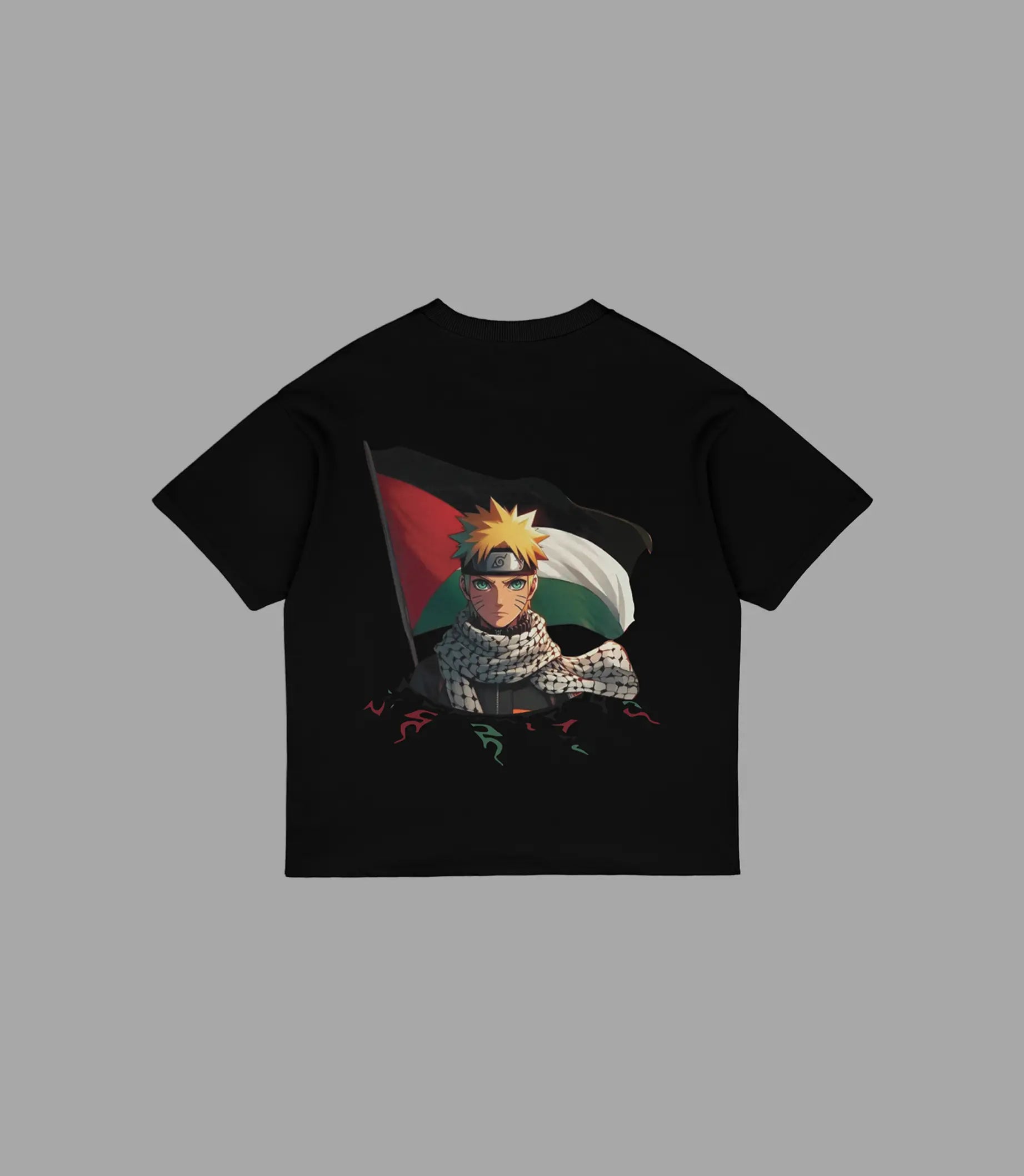 Naruto Palästina Anime T-Shirt Übergröße 