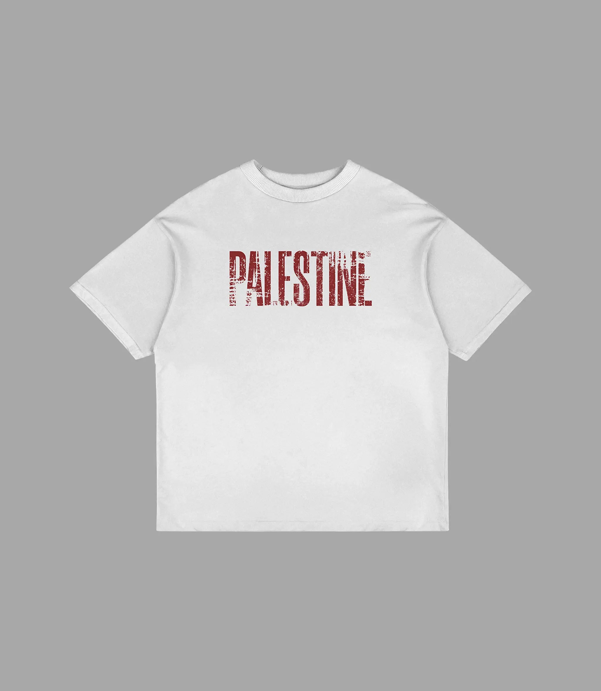 White Tee T-Shirt – Palestine Resilience Oversized