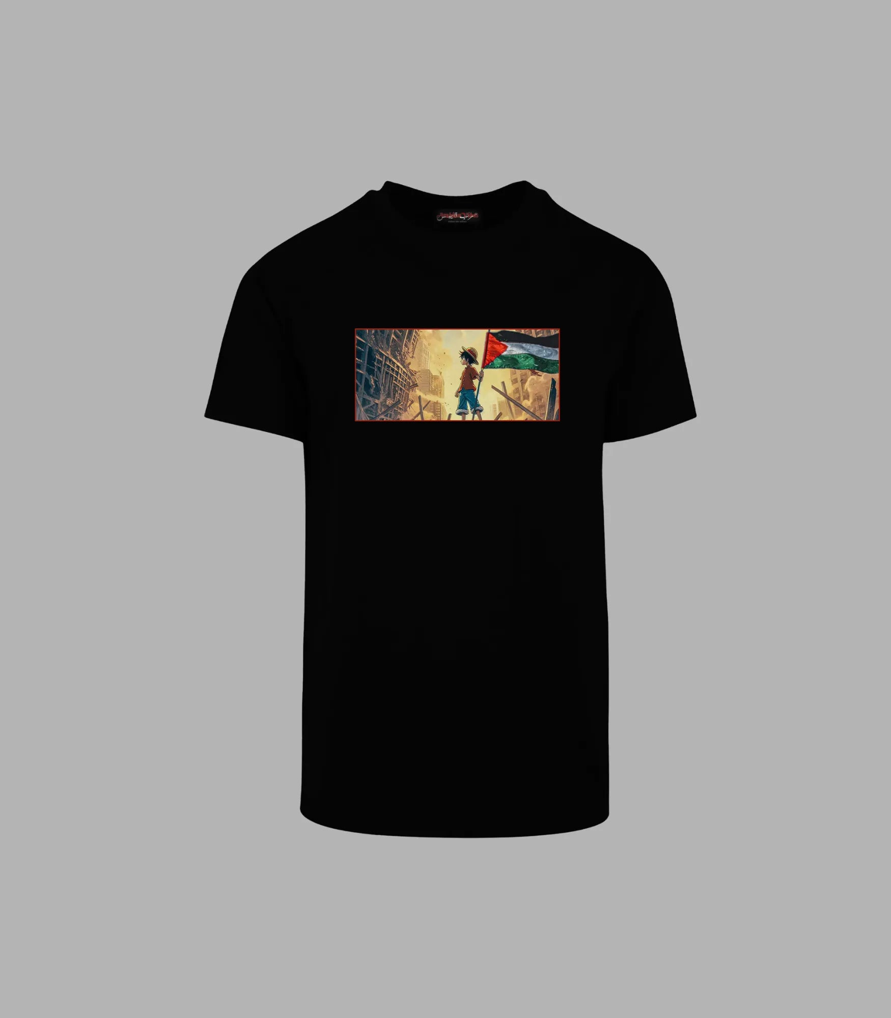 Regular Fit T-Shirt: Luffy Anime x Palestine Vibes 