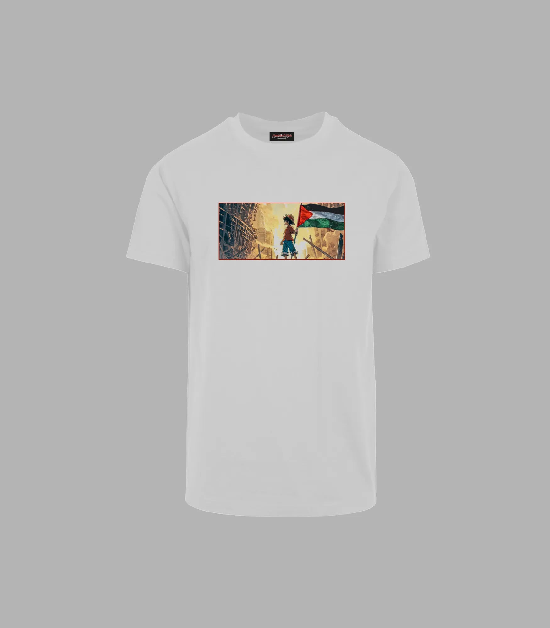 Regular Fit T-Shirt: Luffy Anime x Palestine Vibes 
