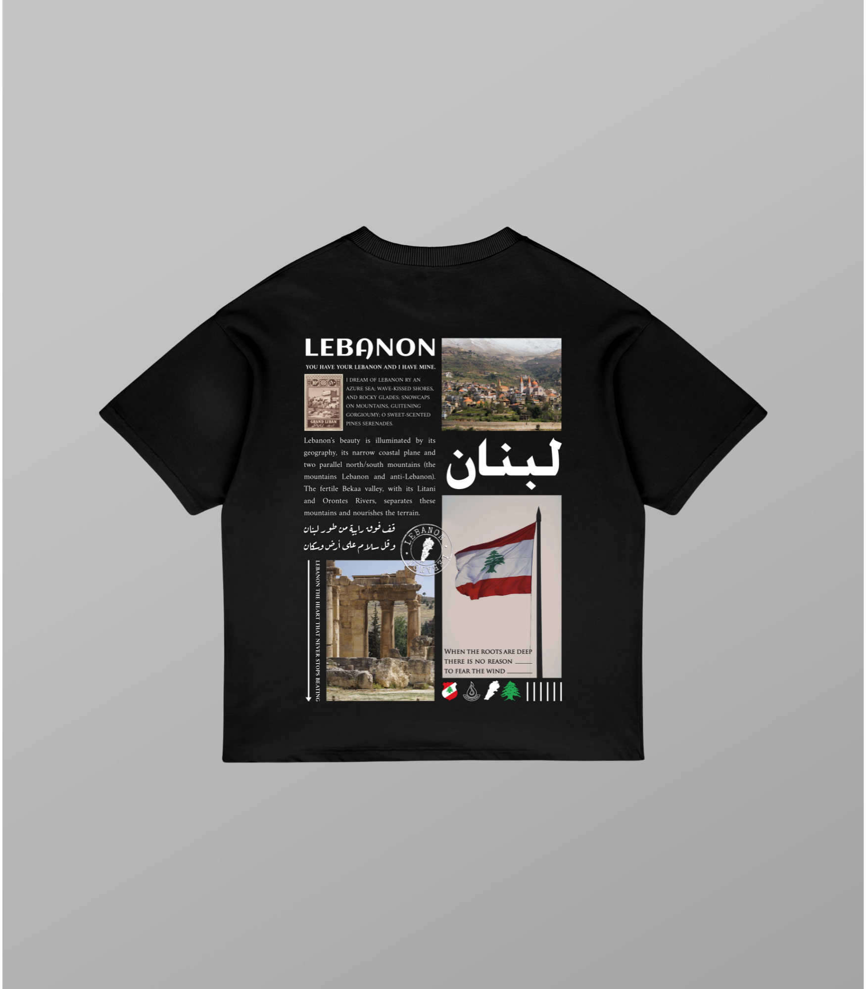 Oversize T-Shirt mit Print: Lebanon Style | Arabian Vibes