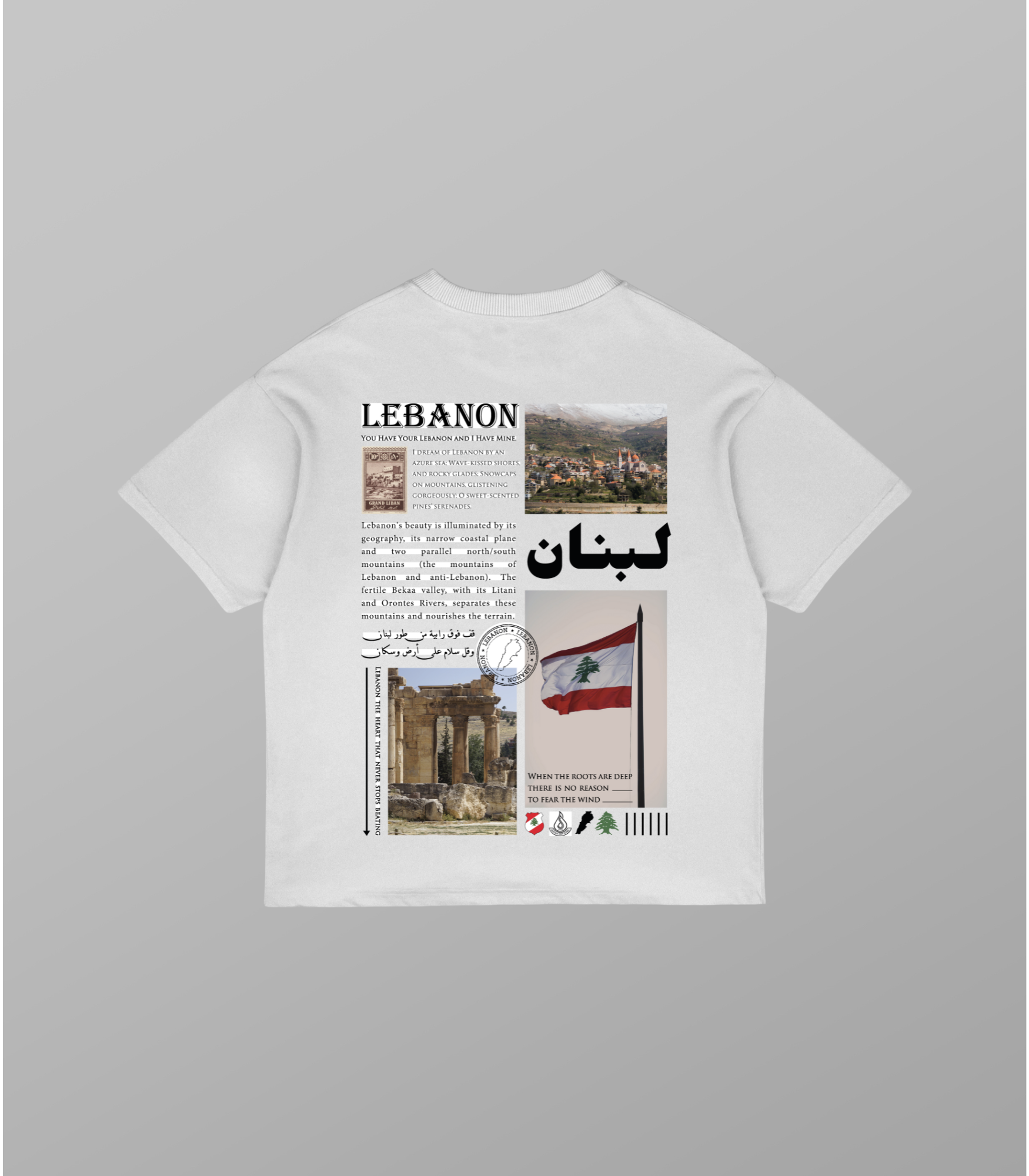 Oversize T-Shirt mit Print: Lebanon Style | Arabian Vibes